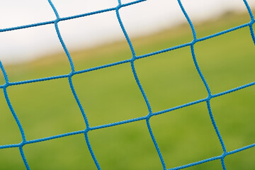 Soccer net sport close-up. Closeup of football netting knots.