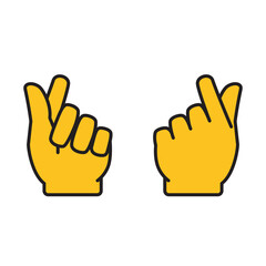 Yellow Finger Heart Sign Icon Design, Fingers Snapping Emoticon, Vector EPS Template 
