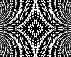  Abstract background with optical illusion wave. Black and white horizontal lines with wavy distortion effect for prints, web pages, template, posters, monochrome backgrounds and pattern