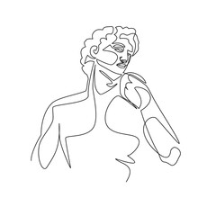 Vector illustration of David drawn in line art style