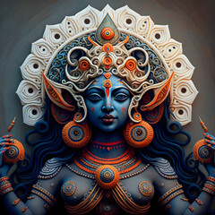 Hindu Goddess Kali. Hindu Devi Mahakali.