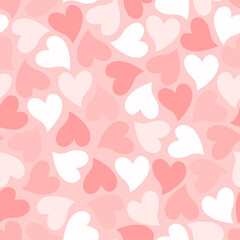Vector seamless pattern with hearts. Cute design for fabric, wrapping, wallpaper for Valentine's Day. - 563875363