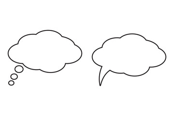 Speech cloud icon, line style vector illustration. Speech or think bubble, empty communication cloud. Vector design element.