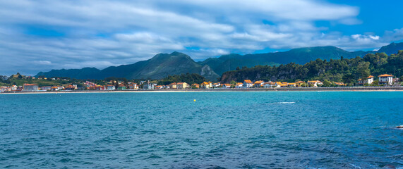 Beach of Santa Marina and Ribadesella Promenade, Protected Landscape of the Oriental Coast of Asturias, Ribadesella, Asturias, Spain, Europe