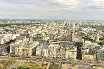 Warszawa, stolica, centrum, miasto, śródmieście, krajobraz, panorama, niebo, 
