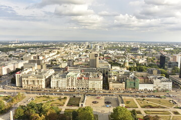 Warszawa, stolica, centrum, miasto, śródmieście, krajobraz, panorama, niebo, 