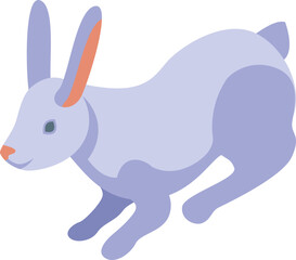 White big rabbit icon isometric vector. Dutch animal. Easter pet