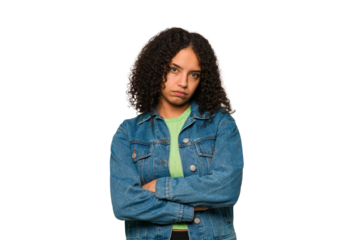 Young african american curly woman isolated who is bored, fatigued and need a relax day.