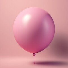 3D render of a pink balloon. Generative AI. 