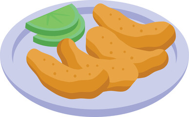 Croquette icon isometric vector. Food snack. Fried ball