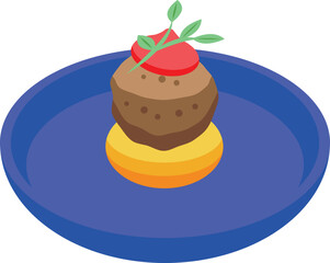 Cooking meal icon isometric vector. Cheese food. Potato dish