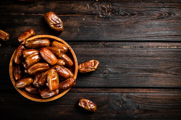 Ripe dates on a plate. 