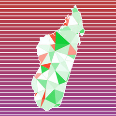 Madagascar vector illustration. Madagascar design on gradient stripes background. Technology, internet, network, telecommunication concept. Radiant vector illustration.