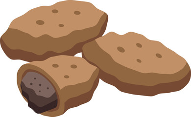 Croquette gourmet icon isometric vector. Food snack. Dish potato