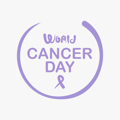 world cancer day round logo fun concept