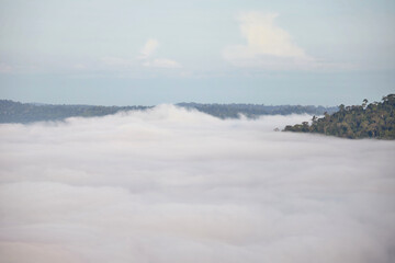 Fog in the mountains at Khao Kho in Thailand