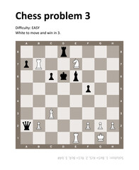 Chess puzzle - chess problem with solution. Chess puzzle.