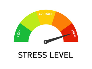 Stress level meter isolated vector illustration
