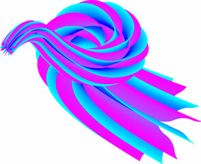 blue and pink ribbon
