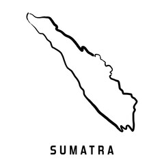 Sumatra island simple outline map