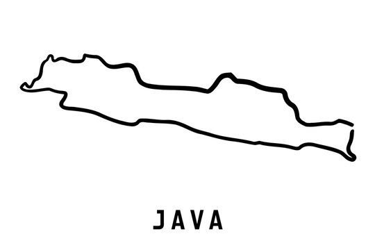 Java island simple outline vector map