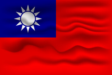 Waving flag of the country Taiwan. Vector illustration.