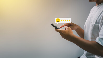 User give rating five star service best product quality of ranking evaluation, quality of service...