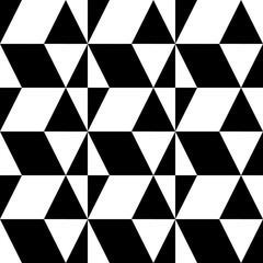 Stylish geometric vector pattern of black and white triangles, for design and printing.