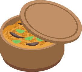 Japan brown rice icon isometric vector. Asian food. Restaurant menu