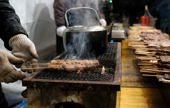 Japanese Street Food Barbecue Vendor