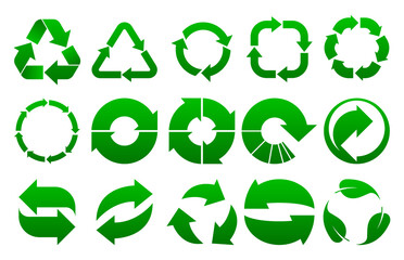 Collection of Recycling icons. Waste Recycling symbol. Reuse concept. Vector illustration.