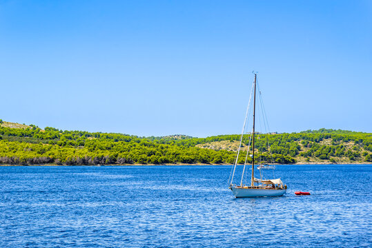 Sailing yacht in the sea, Croatia.