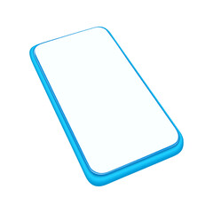 Phone presentation, isolated smartphone with empty screen for mockup or advertisement. Gadget with copy space on display. Vector illustration, 3d style