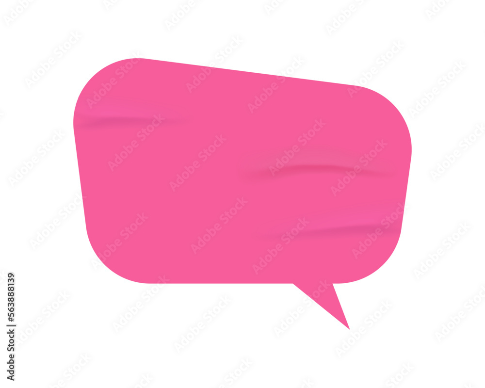 Aufkleber Thought or speech bubble, isolated banner for phrase. Dialogue balloon with copy space, talking and communicating glued wet sticker. Vector in realistic style