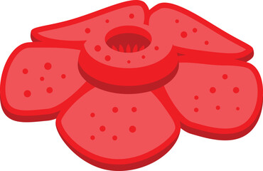 Red tropical rafflesia icon isometric vector. Nature floral. Jungle plant