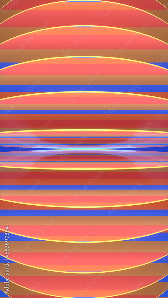Aufkleber Luminous background with multicolored stripes. 3d rendering digital illustration
