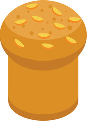 Small panettone icon isometric vector. Sweet cake. Easter food
