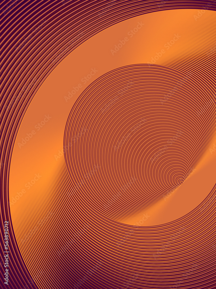 Poster Pattern of lines in the form of a circle. Modern 3d render digital illustration