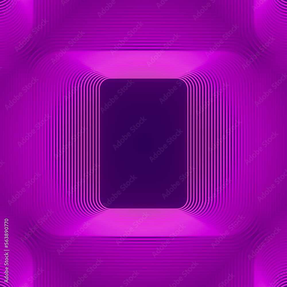 Aufkleber Pattern of lines on a violet background representing square three-dimensional shape. 3d rendering illustration