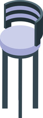 Bar chair icon isometric vector. Modern stool. Tall seat