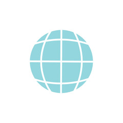Vector Globe Earth Planet Icon. World Globe Logo Design icon. Blue color earth planet icon. Eco Friendly Environment Symbol Eco Green Organic Energy Healthy Lifestyle. Globe earth icon.