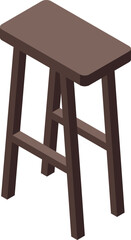 Wooden bar stool icon isometric vector. Modern chair. Table seat