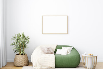 mockup poster modern living room