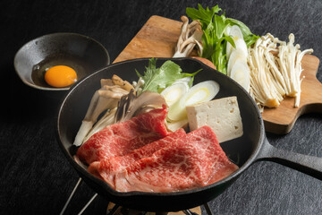 普通の和牛すきやき　Common sukiyaki Japanese foods