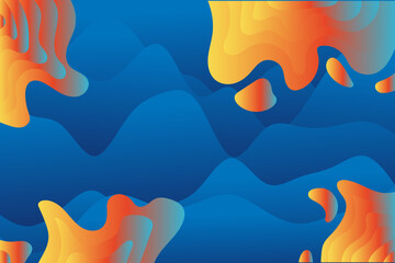 Blue liquid wave shape background. Blue elements with fluid pattern. Dynamic shapes composition. 