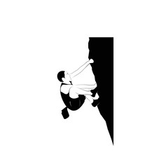 Rock climber silhouette logo design