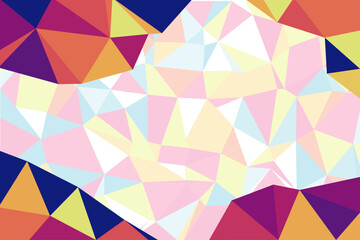 Polygonal shapes composition. Abstract geometric multicolored background. Retro design elements.