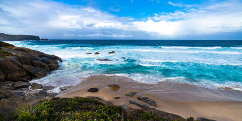 panorama of a unique coastline in west cape howe national park; a unique beach near albany and...