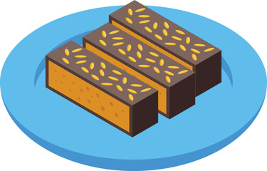 Home halva icon isometric vector. Sweet halwa. Food kitchen