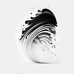 Creative minimalist abstract black and white art - Generative AI